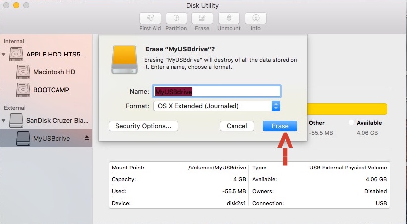 formatting a flash drive for windows on a mac