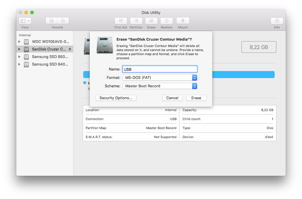 formatting a flash drive for windows on a mac